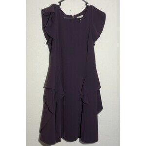 Rebecca‎ Taylor Purple Ruffle Detail Sleeveless Party Dress Size 4